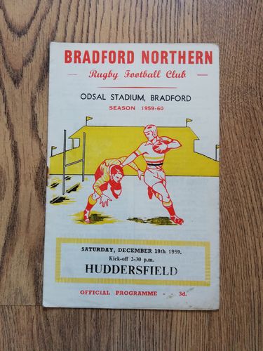 Bradford Northern v Huddersfield Dec 1959 Rugby League Programme