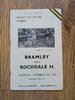 Bramley v Rochdale Nov 1960 Rugby League Programme