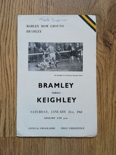 Bramley v Keighley Jan 1961 Rugby League Programme