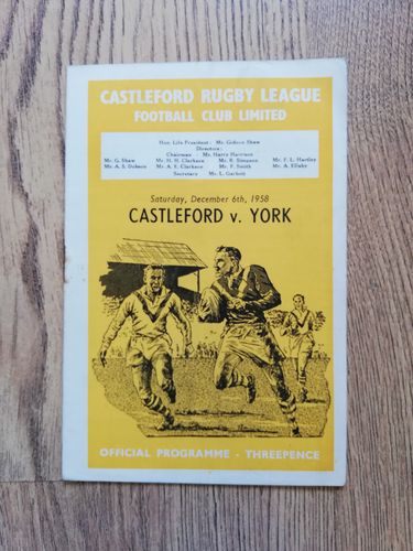 Castleford v York Dec 1958 Rugby League Programme