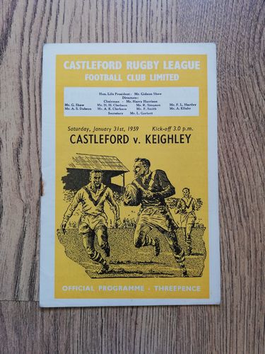 Castleford v Keighley Jan 1959 Rugby League Programme