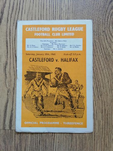 Castleford v Halifax Jan 1960 Rugby League Programme