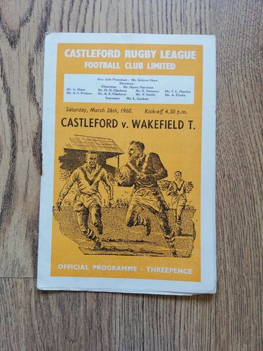 Castleford v Wakefield Mar 1960 Rugby League Programme