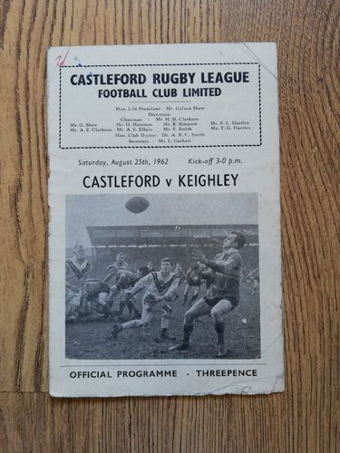 Castleford v Keighley Aug 1962 Rugby League Programme