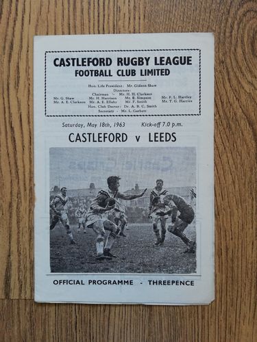 Castleford v Leeds May 1963 Rugby League Programme
