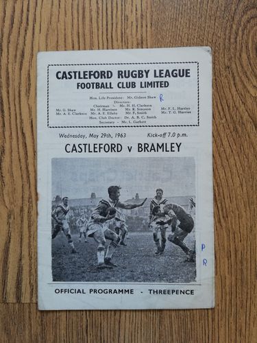Castleford v Bramley May 1963 Rugby League Programme