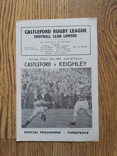 Castleford v Keighley Oct 1963 Rugby League Programme
