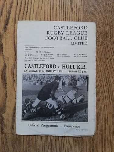Castleford v Hull KR Jan 1964 Rugby League Programme