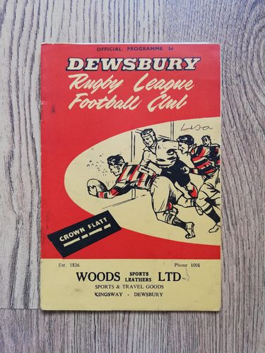 Dewsbury v Blackpool Nov 1957 Rugby League Programme