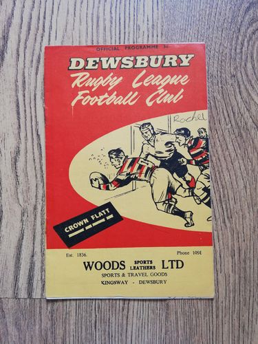 Dewsbury v Rochdale Apr 1958 Rugby League Programme