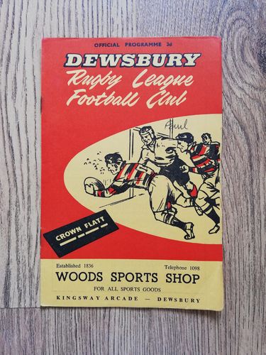 Dewsbury v Oldham Aug 1959 Rugby League Programme