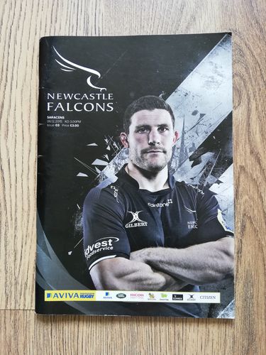 Newcastle Falcons v Saracens Dec 2015 Rugby Programme