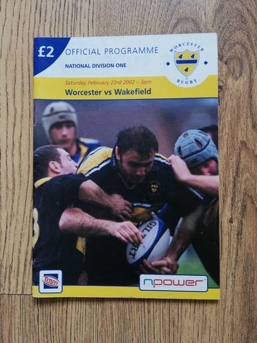 Worcester v Wakefield Feb 2002 Rugby Programme