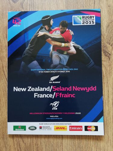 New Zealand v France 2015 Rugby World Cup Quarter-Final Programme