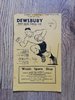 Dewsbury v Wakefield Aug 1962 Rugby League Programme