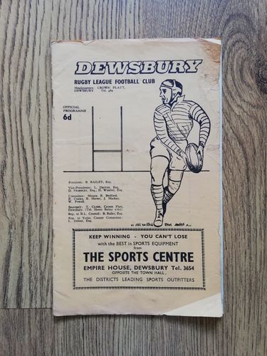 Dewsbury v Leigh Nov 1963 Rugby League Programme