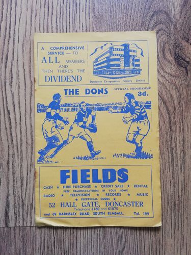 Doncaster v Hunslet Mar 1958 Rugby League Programme