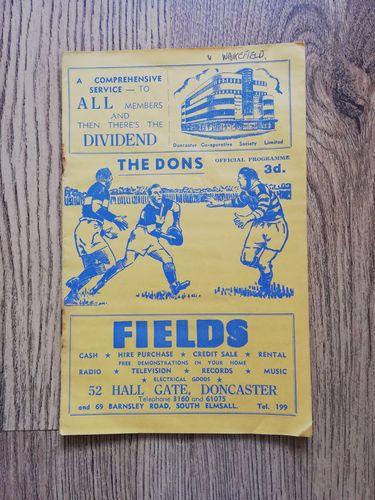 Doncaster v Wakefield Mar 1959 Rugby League Programme