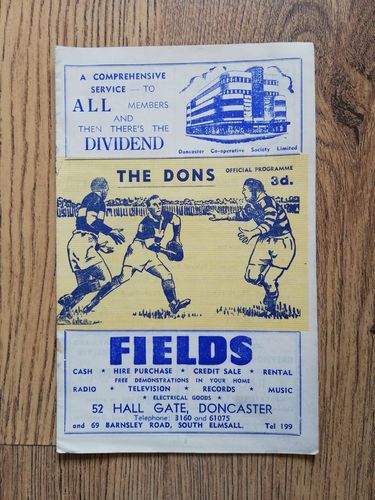 Doncaster v Leeds Nov 1959 Rugby League Programme