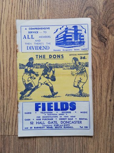 Doncaster v Keighley Dec 1960 Rugby League Programme