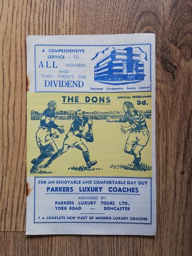 Doncaster v Featherstone Apr 1962 Rugby League Programme