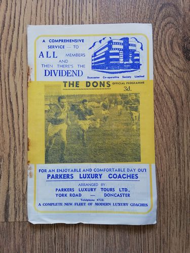 Doncaster v Liverpool City Mar 1963 Rugby League Programme