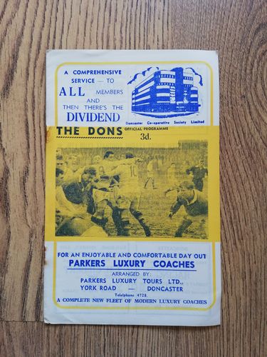 Doncaster v Keighley Apr 1963 RUgby League Programme