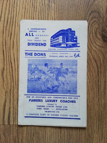 Doncaster v Dewsbury Apr 1966 Rugby League Programme