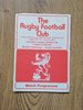 Rugby v Coventry Apr 1978 Rugby Programme