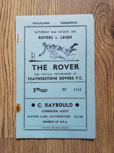 Featherstone v Leigh Aug 1959 Rugby League Programme