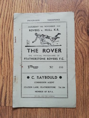 Featherstone v Hull KR Nov 1959 Rugby League Programme