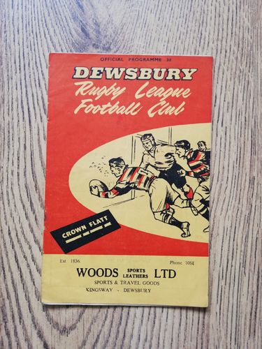 Dewsbury v Liverpool City Sept 1957 Rugby League Programme