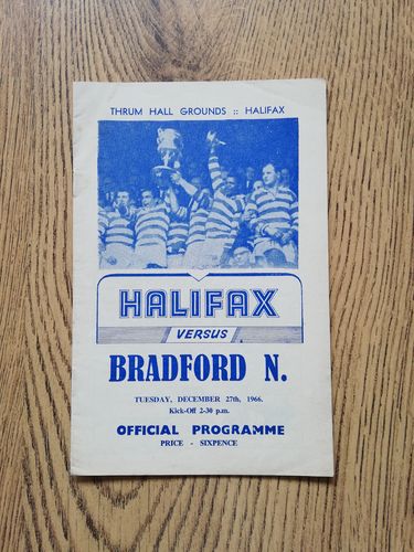 Halifax v Bradford Northern Dec 1966 Rugby League Programme