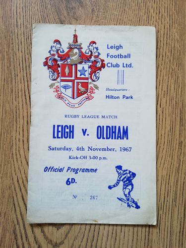 Leigh v Oldham Nov 1967 Rugby League Programme