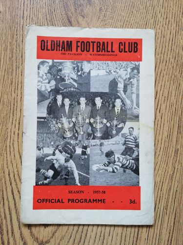 Oldham v Leeds Jan 1958 Rugby League Programme
