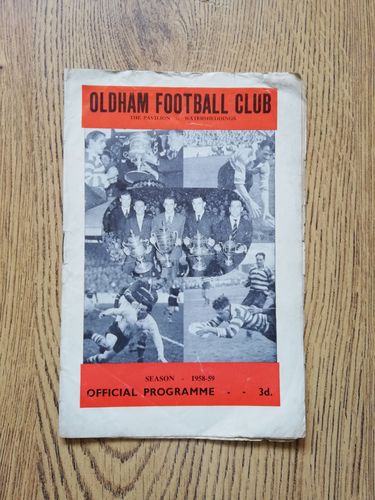 Oldham v Widnes Sept 1958 Rugby League Programme