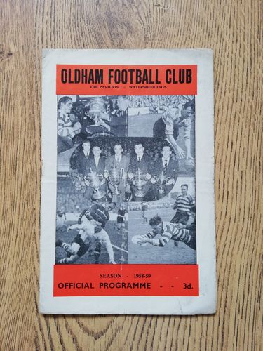 Oldham v Liverpool City Apr 1959 Rugby League Programme