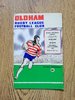 Oldham v Wigan Sept 1967 Rugby League Programme