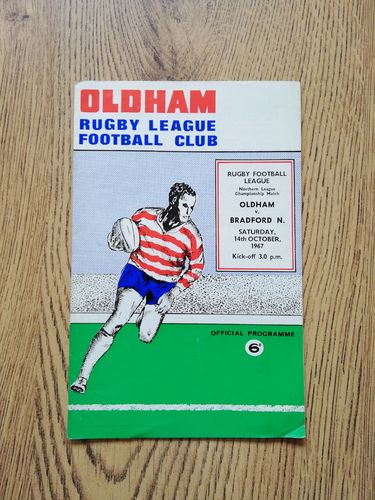 Oldham v Bradford Northern Oct 1967 Rugby League Programme