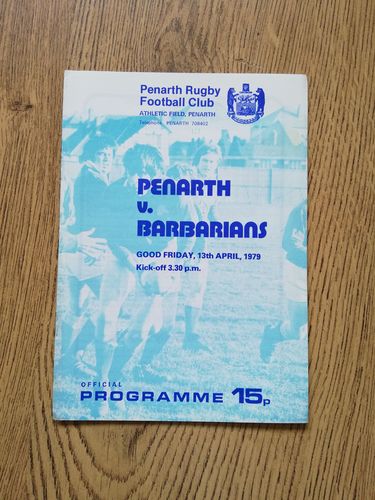 Penarth v Barbarians Apr 1979 Rugby Programme