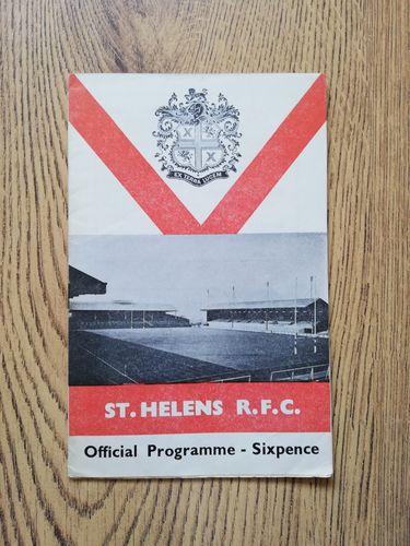 St Helens v Oldham Nov 1967 BBC2 Floodlit Trophy Rugby League Programme