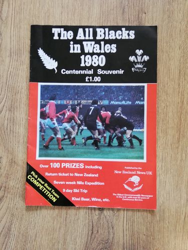 ' The All Blacks in Wales 1980 ' New Zealand Rugby Tour Brochure