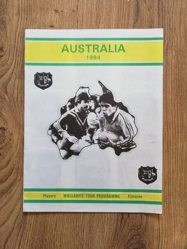 ' Wallabies Tour Programme ' 1984 Australia Rugby Brochure
