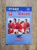 Otago v Wales 1988 Rugby Tour Programme