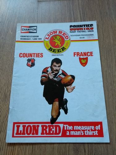 Counties v France Jun 1989 Rugby Programme