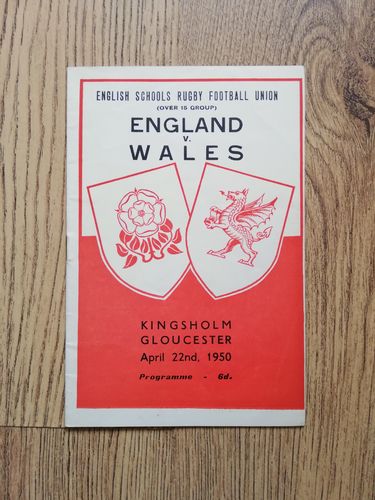 England Schools v Wales Schools Apr 1950 Rugby Programme