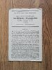 East Midlands v Gloucestershire 1951 County Championship S-F Replay Rugby Programme