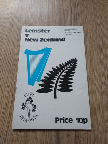 Leinster v New Zealand Nov 1974 Rugby Programme