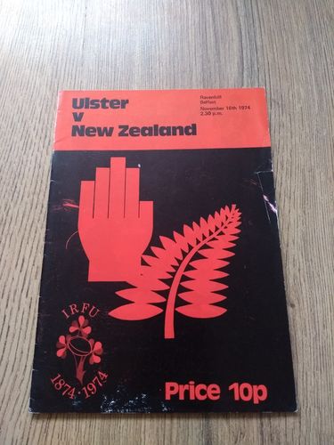 Ulster v New Zealand Nov 1974 Rugby Programme