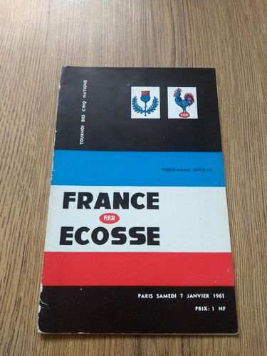 France v Scotland Jan 1961 Rugby Programme